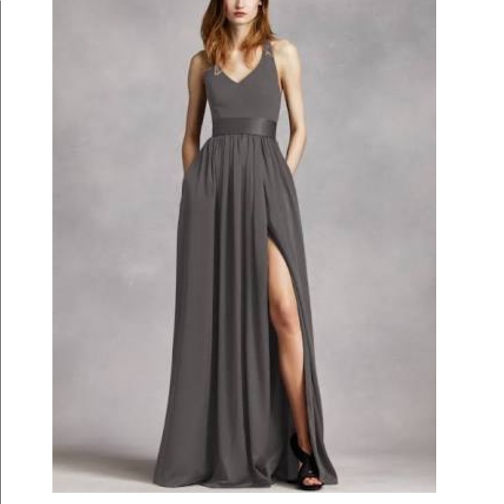 OLIVE GREEN vera Wang David’s Bridal Bridesmaid Dress Size 2